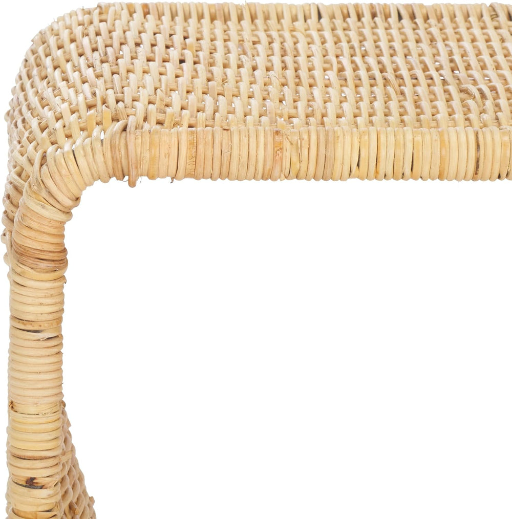 SAFAVIEH Home Collection - Zendy Light Natural Rattan Accent Table, Coastal W...
