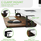 Desktop Keyboard Tray, Under Desk Pull Out, 26.77" X 11.81" Large Size Keyboard Tray with C-Clip Mount, Easy Installation, Computer Keyboard Stand, for Home Study and Office