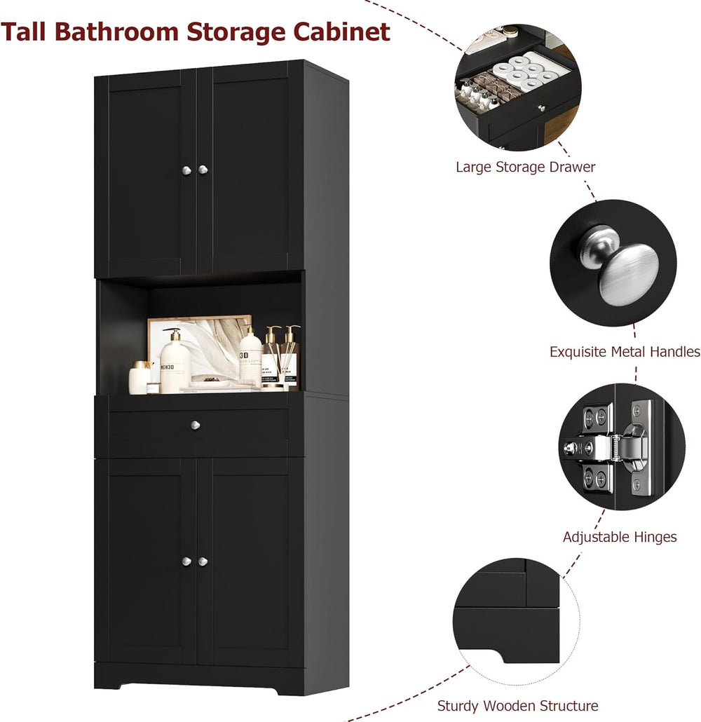 HIFIT 2 Pcs Tall Kitchen Pantry Cabinet, Large Kitchen Hutch Storage Cabinet ...
