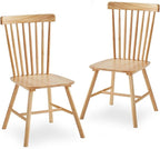 Solid Wood Windsor Dining Chairs Set of 2,Wood Spindle Back Chairs for Home Kitchen