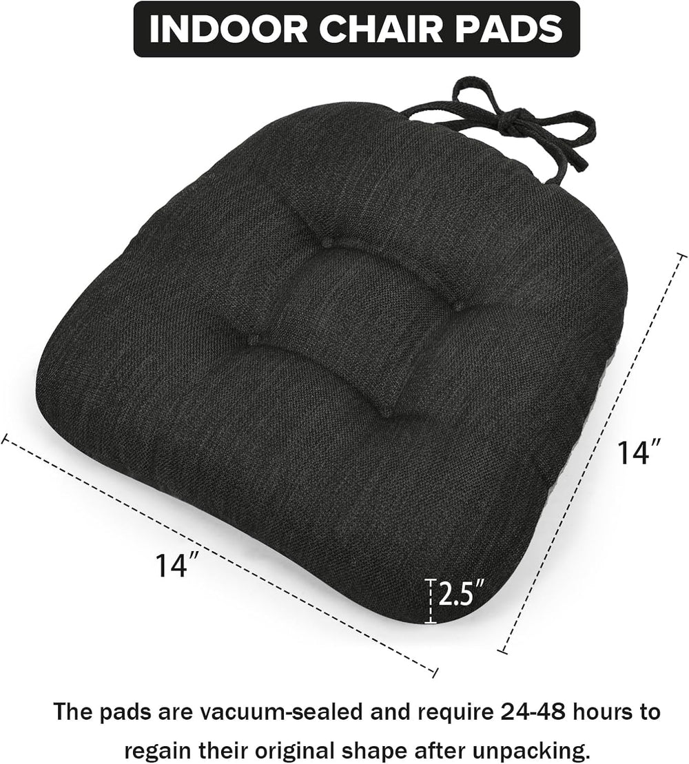 baibu 14×14 Metal Dining Chair Pads with Ties Set of 2, Super Soft Kitchen Ch...