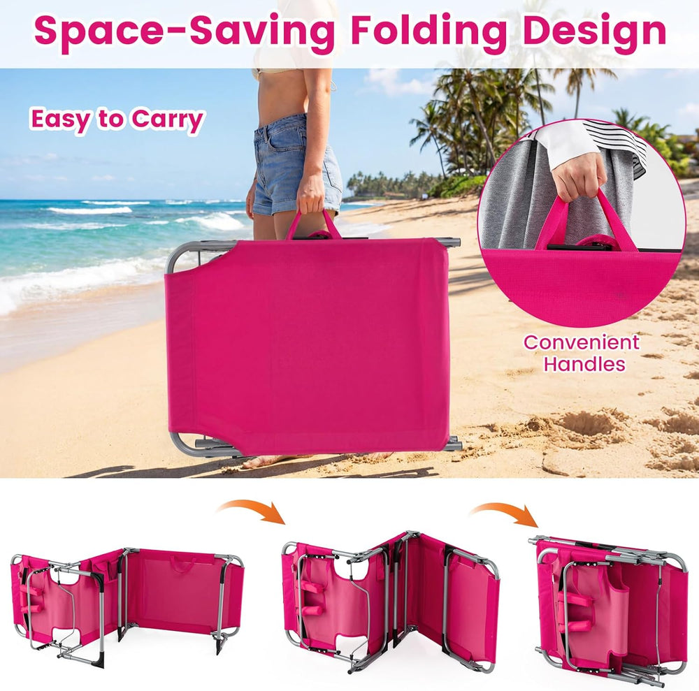 BECOMFORT Tanning Chair with Face Hole & Arm Holes, Portable Lounge Chair...