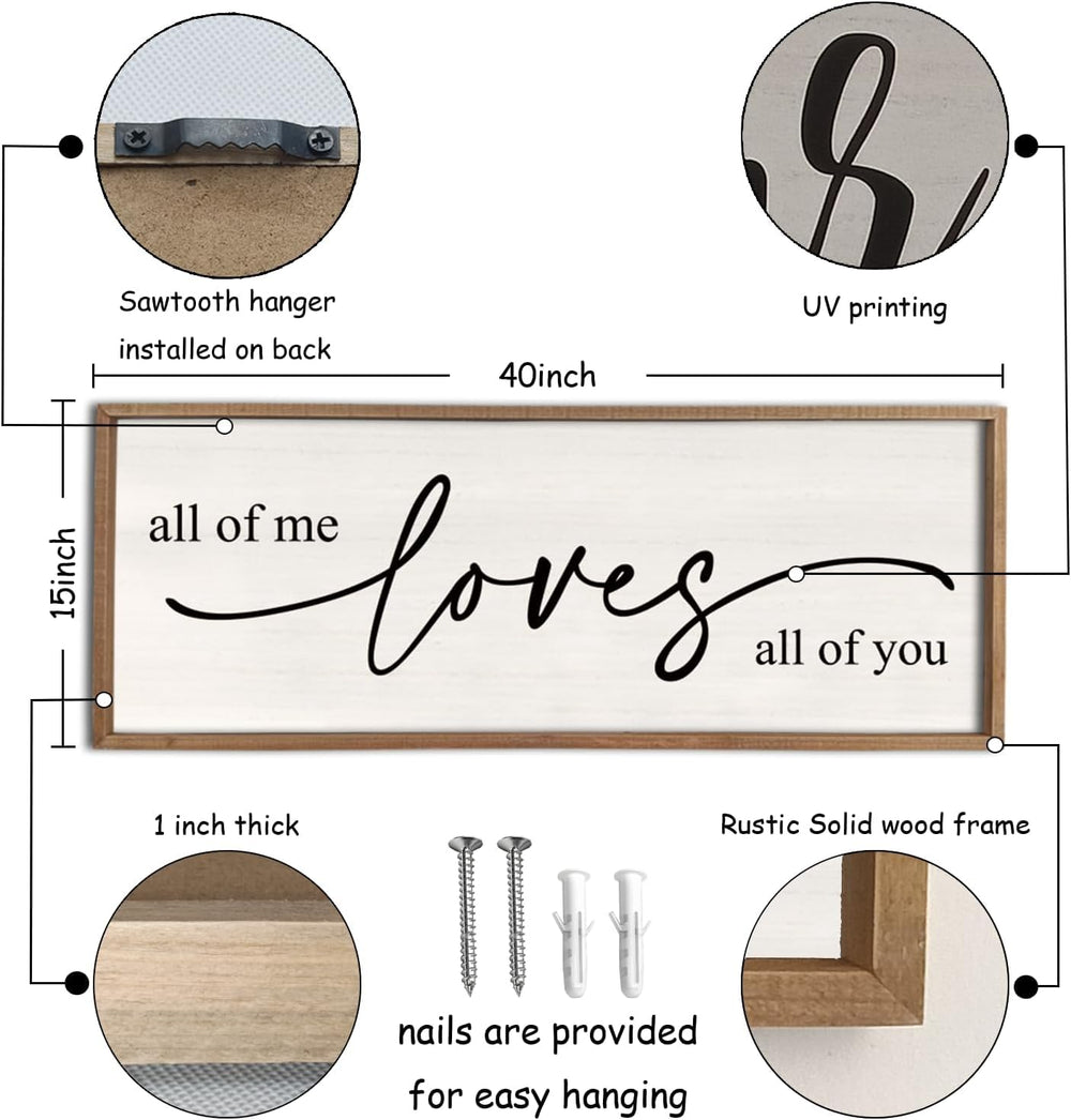 Surfapans All Of Me Loves All Of You Sign 40"×15" Wood White