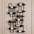 Geometric Wall Mounted Wine Rack, Wall Display Shelf Space Saving, Modern Floating Bottle Organizer for Kitchen, Bar, Living Room