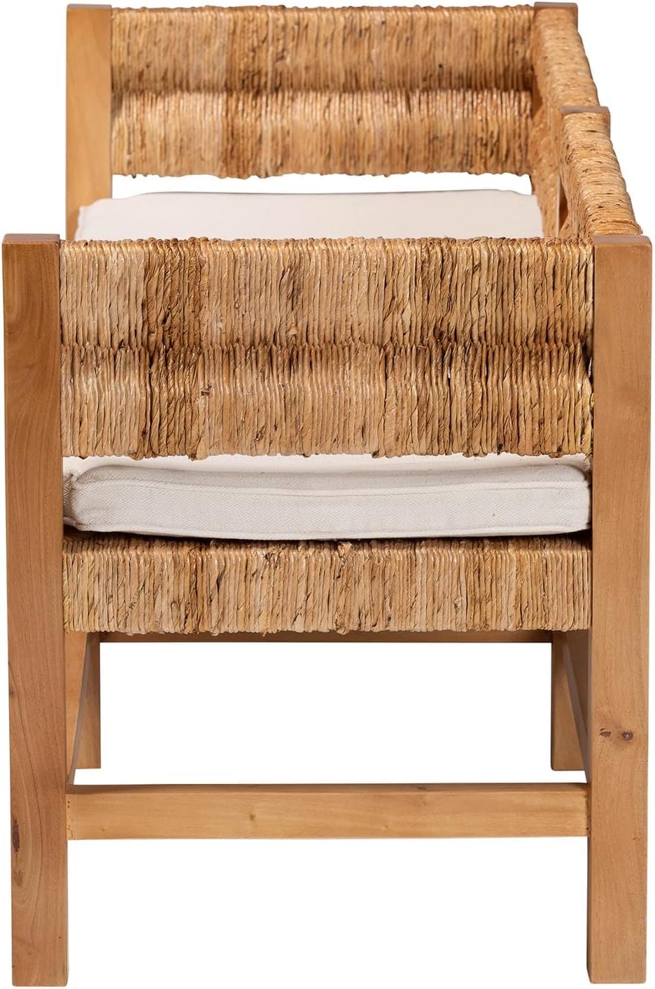 Bali & pari Ismael Accent Bench - Handwoven Seagrass Accent Seating with ...