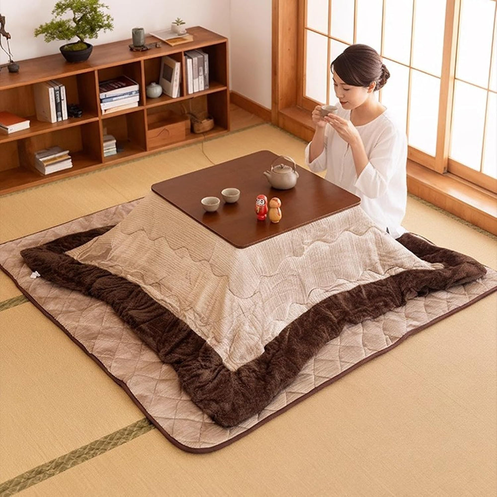 Kotatsu Heating Table Set 80/120cm Japanese-Style Stove Futon Set Kotatsu Hea...