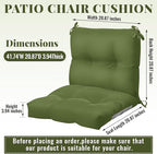 Geetery Outdoor Chair Cushions Set of 4 for Patio Lawn Furniture Wicker Rocking Dining Chairs 42x21x4 Inch High Back Seat Pads Replacement with Ties Weather-resistant Fade-resistant Indoor(Moss Green)