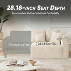 Homall Sectional Couches for Living Room, Modern Boneless Couch with Deep Seat, Upholstered Cloud Sofa, No Assembly Required (Beige, Three-Seater Sofa)
