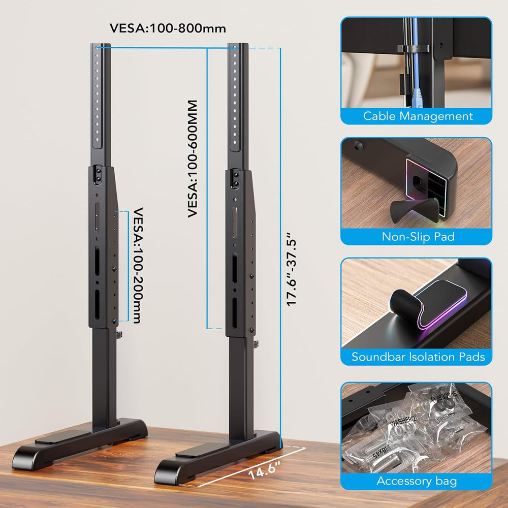 AX WABER Table Top TV Stand with Height Adjustable TV Legs Replacement for Mo...