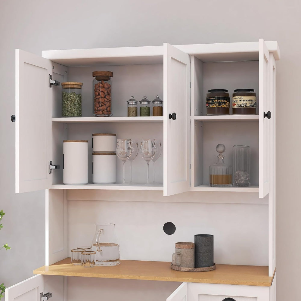 Spaco 71" Kitchen Pantry Cabinet,Freestanding Food Storage Cabinet with ...