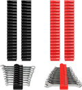 80 pcs MAGNETIC Modular Wrench Organizers for Tool Drawers - Wrench Rack with Metric & SAE Labels, Perfect Tool Storage Holder. Gift for father, brother and boyfriend (With Magent) (Black and Red)