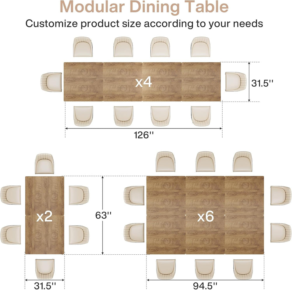 Tribesigns Square Dining Table Set of 6, 31.5" Farmhouse Dinner Table wi...