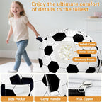Jorbest Soccer Bean Bag Chair for Kids and Teens, Memory Foam Bean Bag Chairs with Washable Velvet Cover, Soccer Bean Bag Sofa for Lounging, Gaming, Reading, Sports Room Decor, X-Large 30" W x 18" H