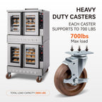 5" Hi-Temp Glass FiIled Nylon Casters, Heavy Duty Casters Set of 4, Industrial Caster Wheels for Commercial Kitchen, Bakery - 2800 lbs Capacity(2 Swivel & 2 Brake)