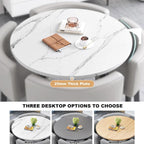 Reception Desk for Spaces with Lockable Drawer, Compact Office Counter Desk Counter Modern Front Lockable Drawers,Modern Round Dining Table Set with 4 Chairs 80cm Square Conference Table and