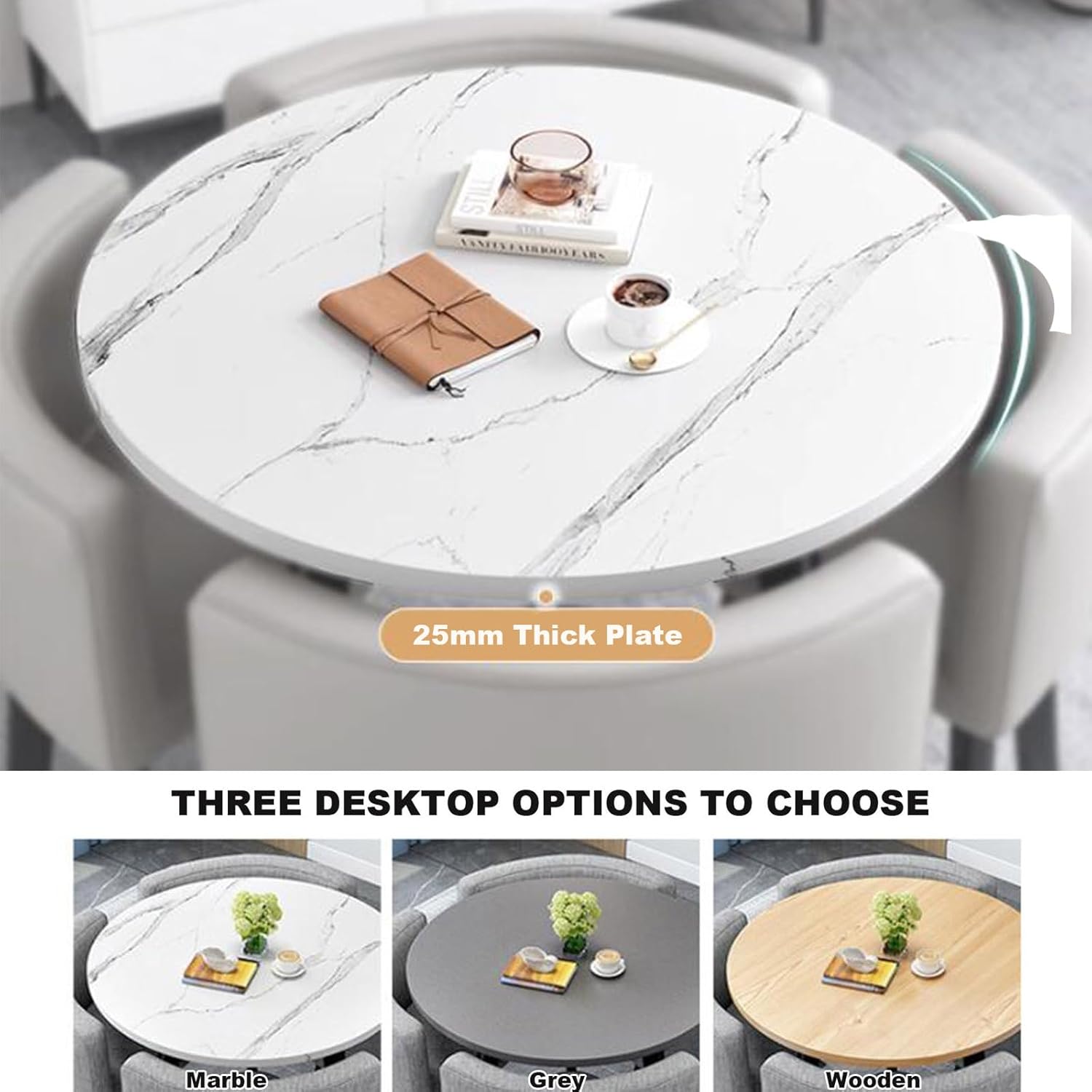 Reception Desk for Spaces with Lockable Drawer, Compact Office Counter Desk Counter Modern Front Lockable Drawers,Modern Round Dining Table Set with 4 Chairs 80cm Square Conference Table and