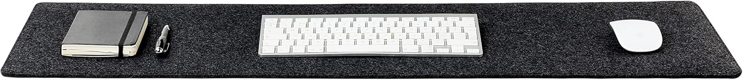 Premium Felt Desk Mat | Medium 12" x 36" | Multifunctional Desk Pad for Home Office | Dark Gray