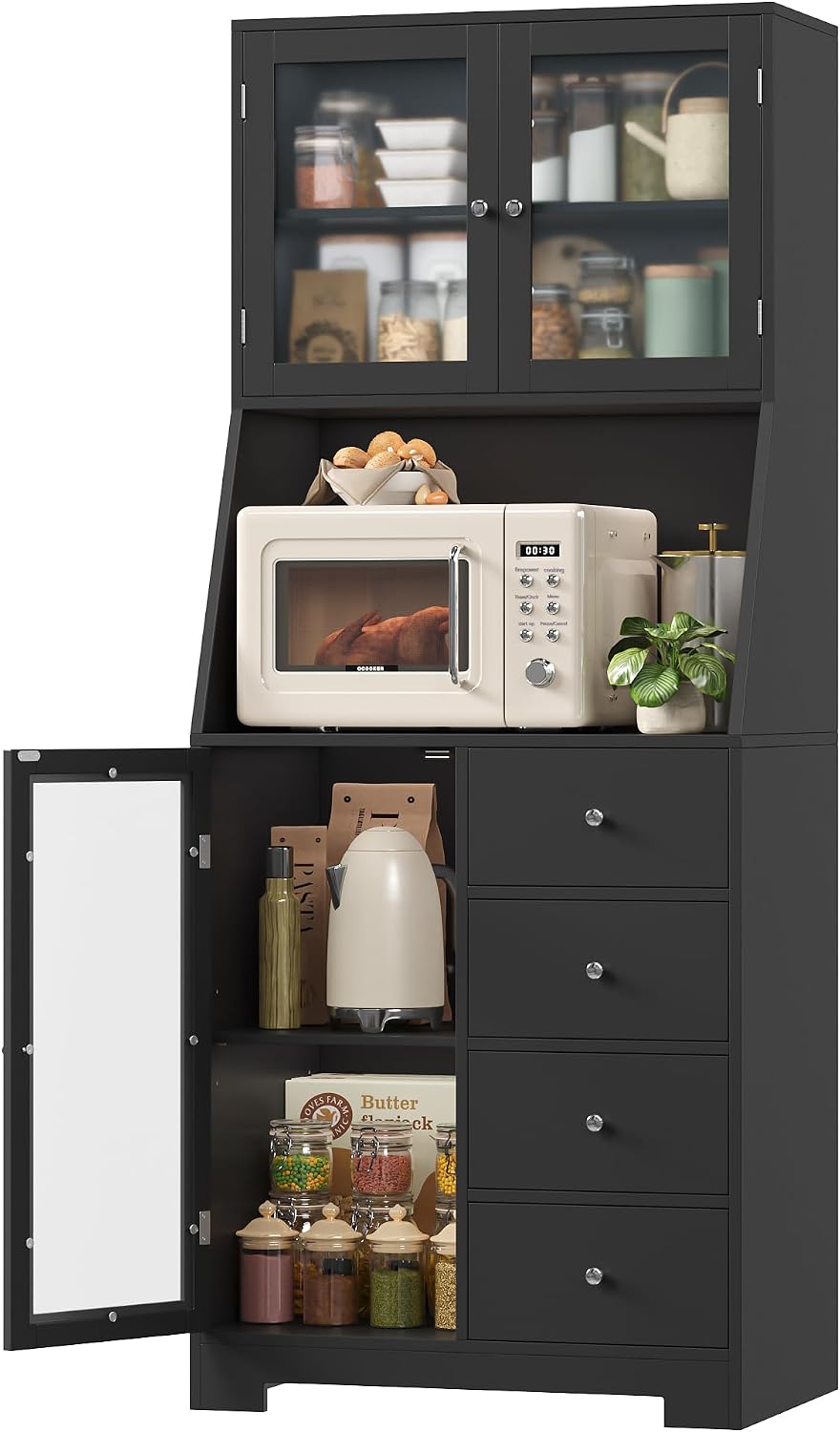 BOTLOG 64'' Kitchen Pantry Storage Cabinet, Tall Kitchen Storage Cabi...
