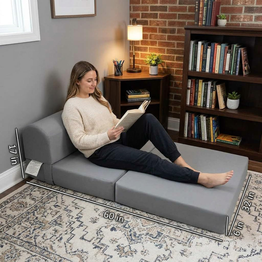 D&D Futon Furniture Sleeper Chair Folding Bed, Studio Sofa Guest Folded M...