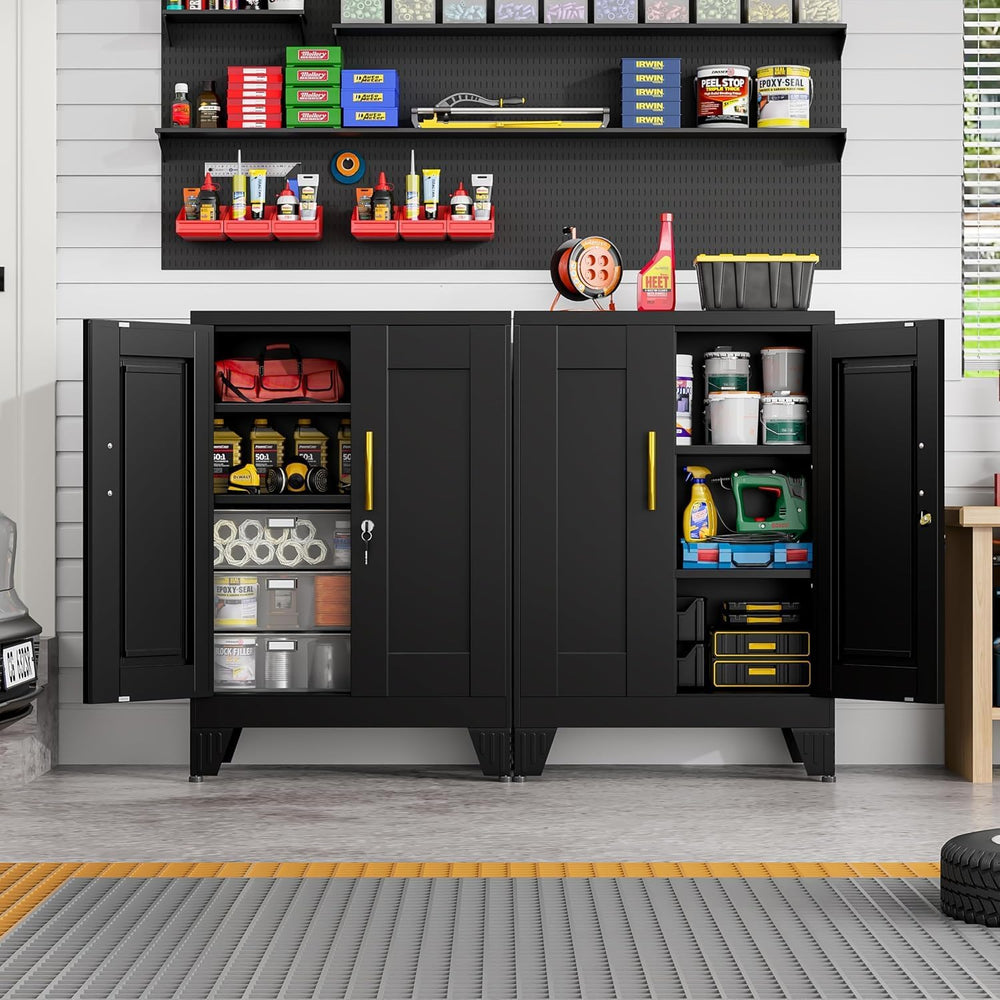 GAIOUS 36" Metal Office File Cabinet, Black Locked Garage Storage Cabinets