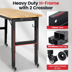 Workbench for Garage 48 Inch Work Bench with Wheels Adjustable Height Work Bench with Pegboard, Power Outlets for Woodworking, Home, Office, Workshop