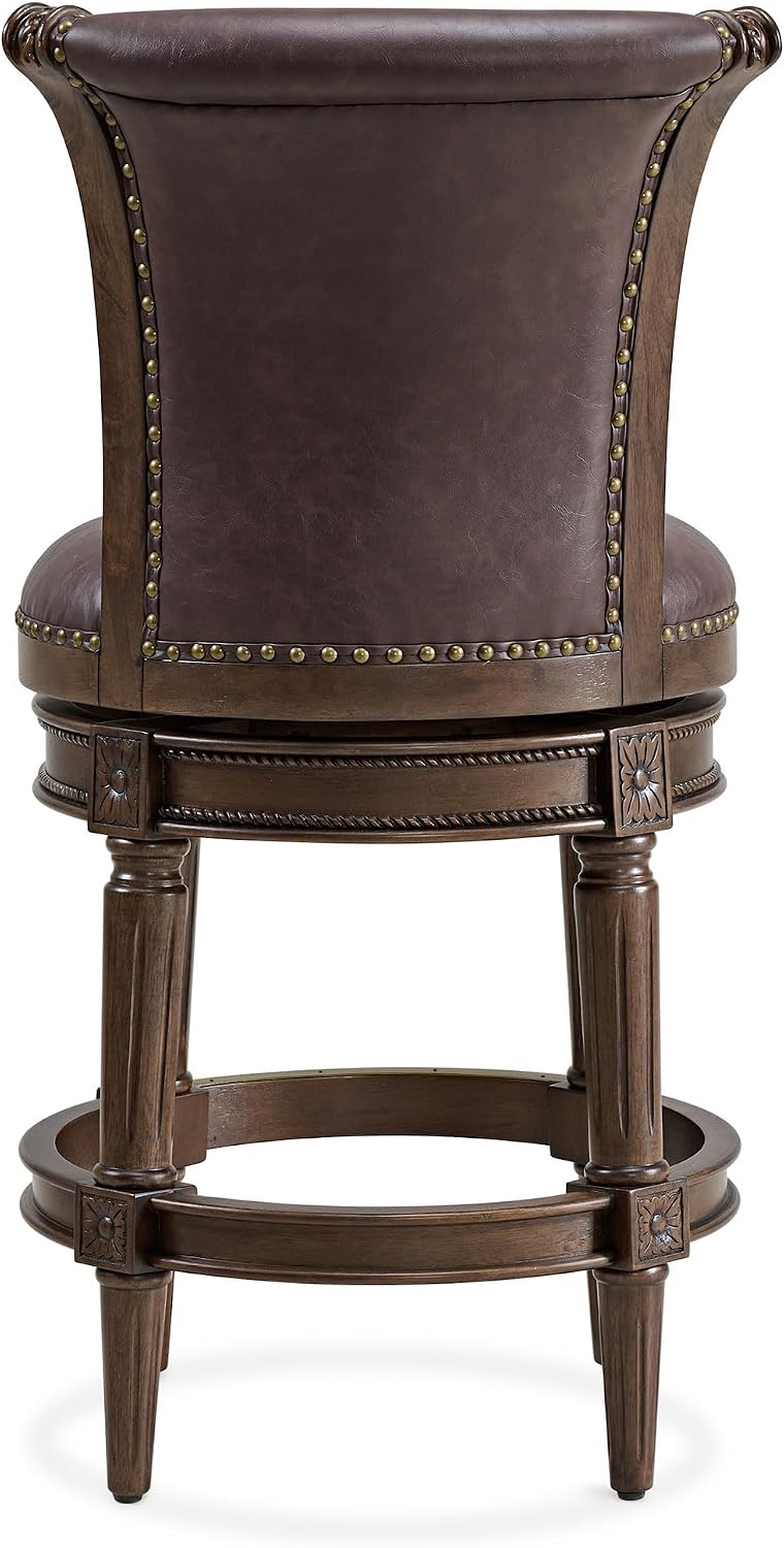 ROME + OAK Runyan 26 Swivel Counter Stool, Set of 3 | Rotating High Back Bars...