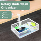 ROSYLINE Clamp On Desk Organizer - Under Desk Hanging Drawer with Storage Basket, Multi-Scene Mount Tray for Home Dorm Office (White)