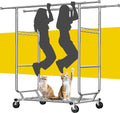 Raybee Clothes Rack Load 630LBS, Heavy Duty Clothes Rack, Rolling Clothing Racks for Hanging Clothes with Wheels, Adjustable & Commercial Garment Rack, 22" D x 75" W x 68" H