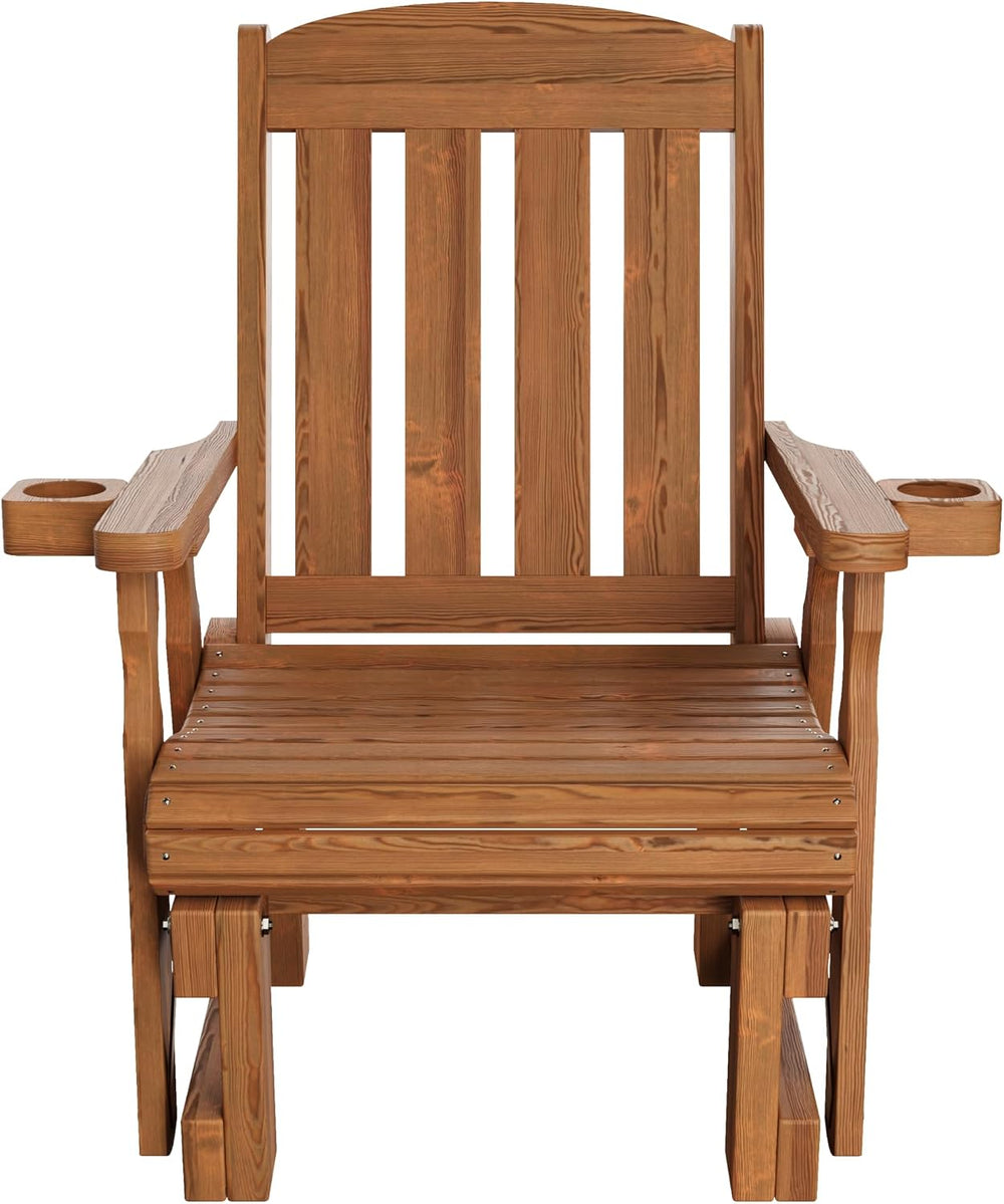 Amish Casual Heavy Duty 600 Lb Mission High Back Treated Glider Chair with Cu...