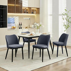 Wooden Dining Chairs Set of 4, Upholstered Kitchen Dining Room Chairs with Padded Seat and Wood Legs, Modern Fabric Side Dinner Chair for Kitchen, Dining Room, Restaurant, Cafe