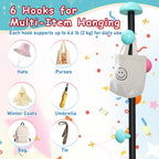 Coat Rack Freestanding Heavy Duty Metal Kids Coat Stand, 7 Round Mushroom Hooks & Sturdy Marble Quarte Base, Hanging Clothes Purse Bag Jacket for Hall Corner Office Garage Entryway (Black)