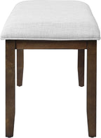 Merax Upholstered Dining Bench, with Padded Seat and Solid Wood Leg for Kitchen Bedroom, Living Room, Indoor, Entryway, Hallway, End of Bed, Brown+Beige