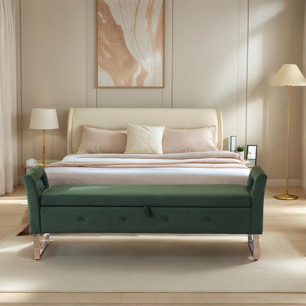 Aoiy & Wifon 67.91" W King Size Bench for End of Bed, Upholstered En...