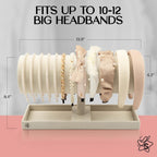 LS Lulu & Summer Headband Holder Organizer - Storage Stand Display Rack for Headbands, Hairband, Disney Ear, Tiara and Hair Accessories in Women and Girls Room (Cream/Off White)