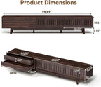 Mid Century Modern TV Stand for 100 Inch TVs, 94.5" Entertainment Center with Storage & Power Outlet, Media Console w/Drawers and Sliding Door, Television Stands for Living Room, Walnut