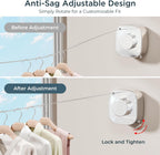 FORIOUS Retractable Clothesline Indoor, 13.8 Ft Non-Sagging Outdoor Clothes Line, Rustproof All Stainless Steel Heavy Duty Clothes Drying Laundry Line, Screw Wall Mounted for Bathroom, Chrome