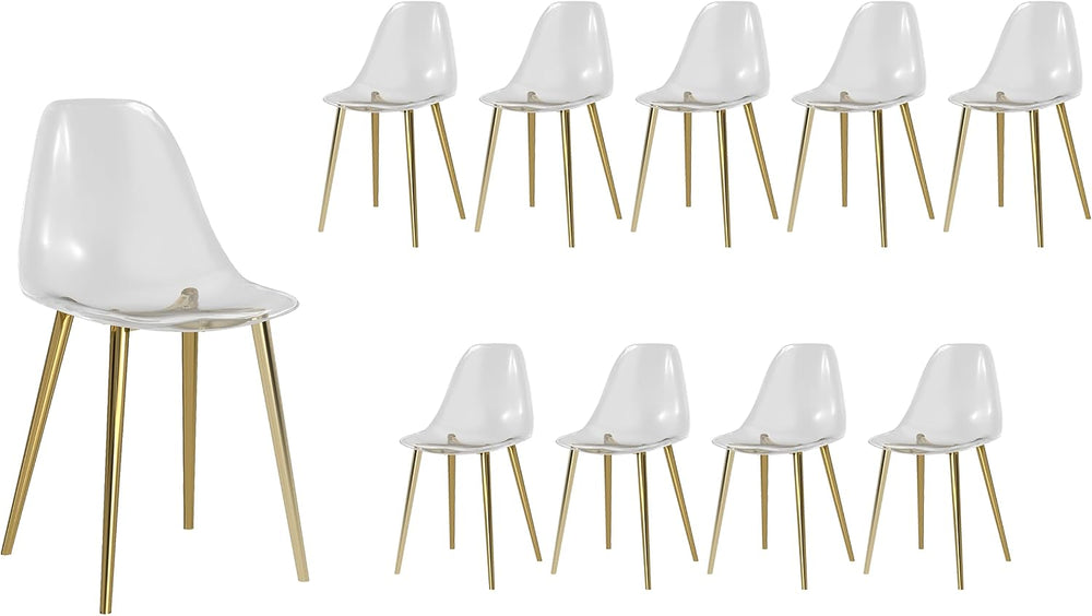 Baysitone Clear Dining Chairs Set of 10, Modern Kitchen Chairs with Transpare...