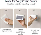 Cruise Magnetic Toothbrush Holder 2 Pack Cabin Walls, Foldable Toothbrush Organizer for Cruise Cabin Bathroom, Strong Magnet, No Drilling, Space-Saving Travel Essential