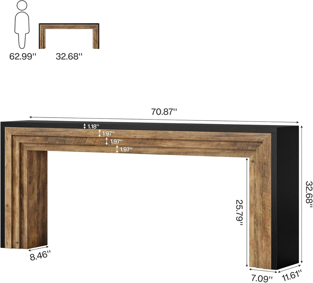 Tribesigns 70.9-Inch Long Console Table, Farmhouse Narrow Wooden Sofa Table B...