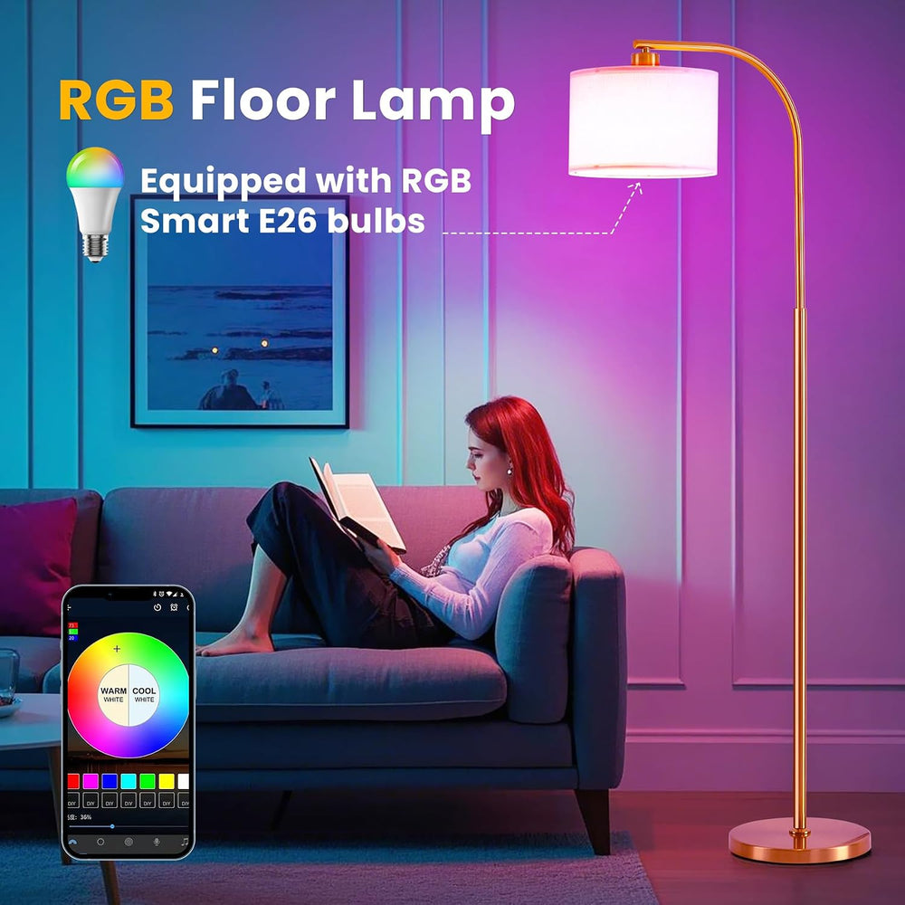 Floor Lamp for Living Room with Remote,Dimmable Tall Standing Lamps,Modern Fl...