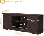 DWVO Farmhouse TV Stands for Living Room, Entertainment Center with Storage, TV Stand for 65 Inch TV with Double Barn Doors & Storage Cabinets, Rustic TV Cabinet Media Console, Espresso