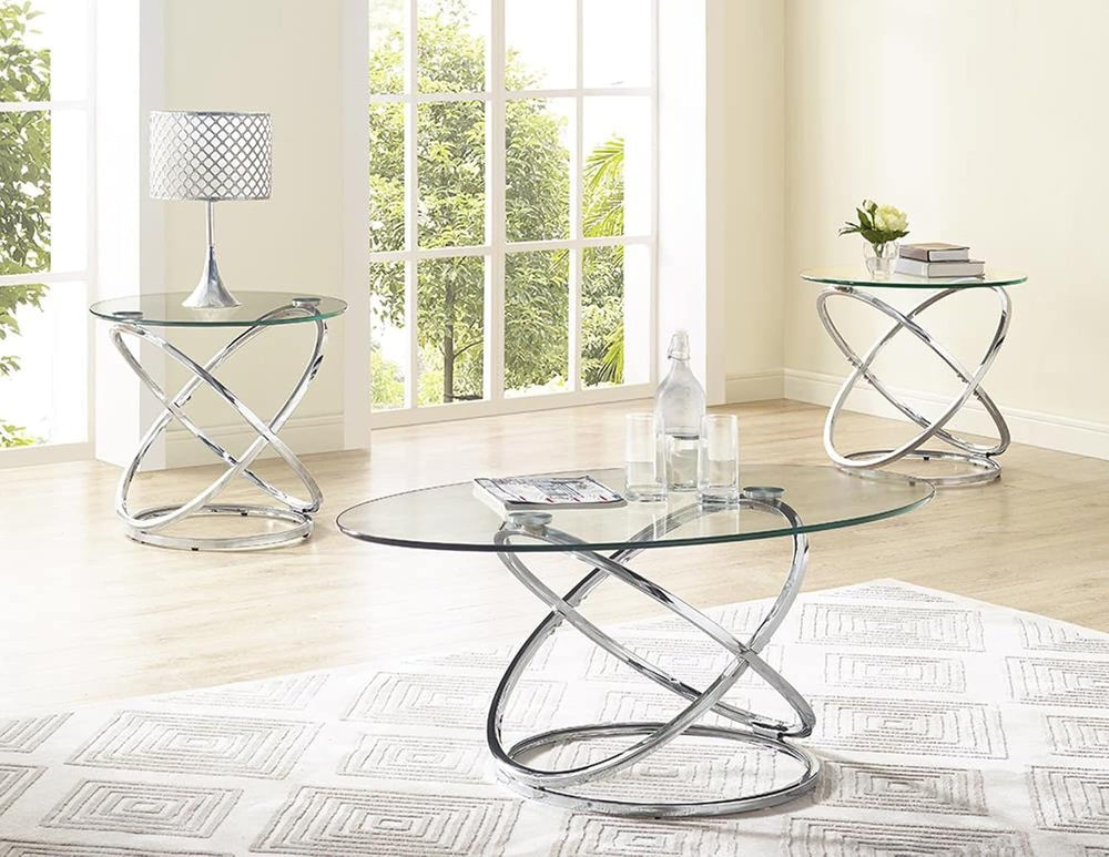 Atomic 3 Pk Metal Occasional Table Set