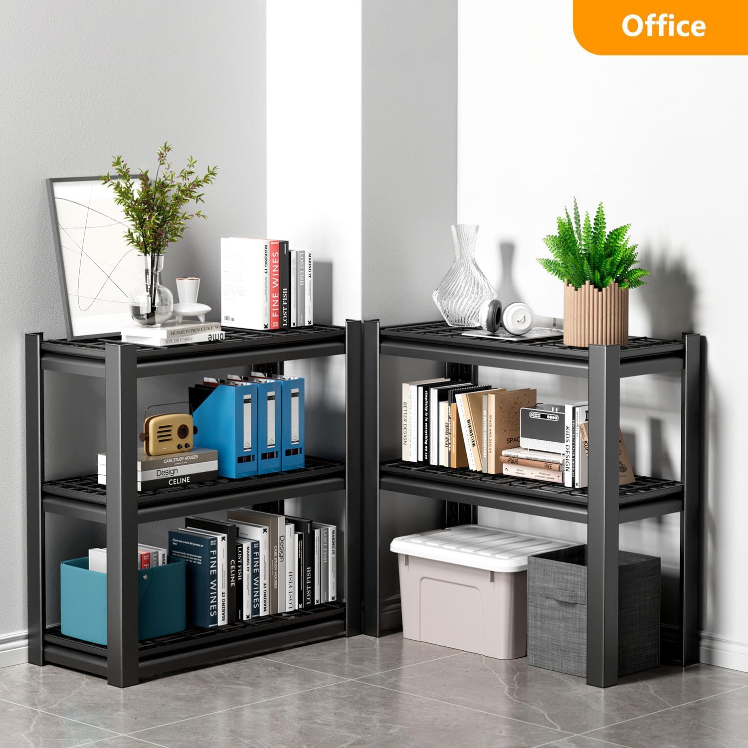 Heavy Duty Storage Shelving Unit (72" H x 35" W x 16" D) | Adjustable 5-Tier Metal Rack, Standing Utility Shelves, Garage, Basement, Pantry, Kitchen, Warehouse, 3000 lbs Capacity