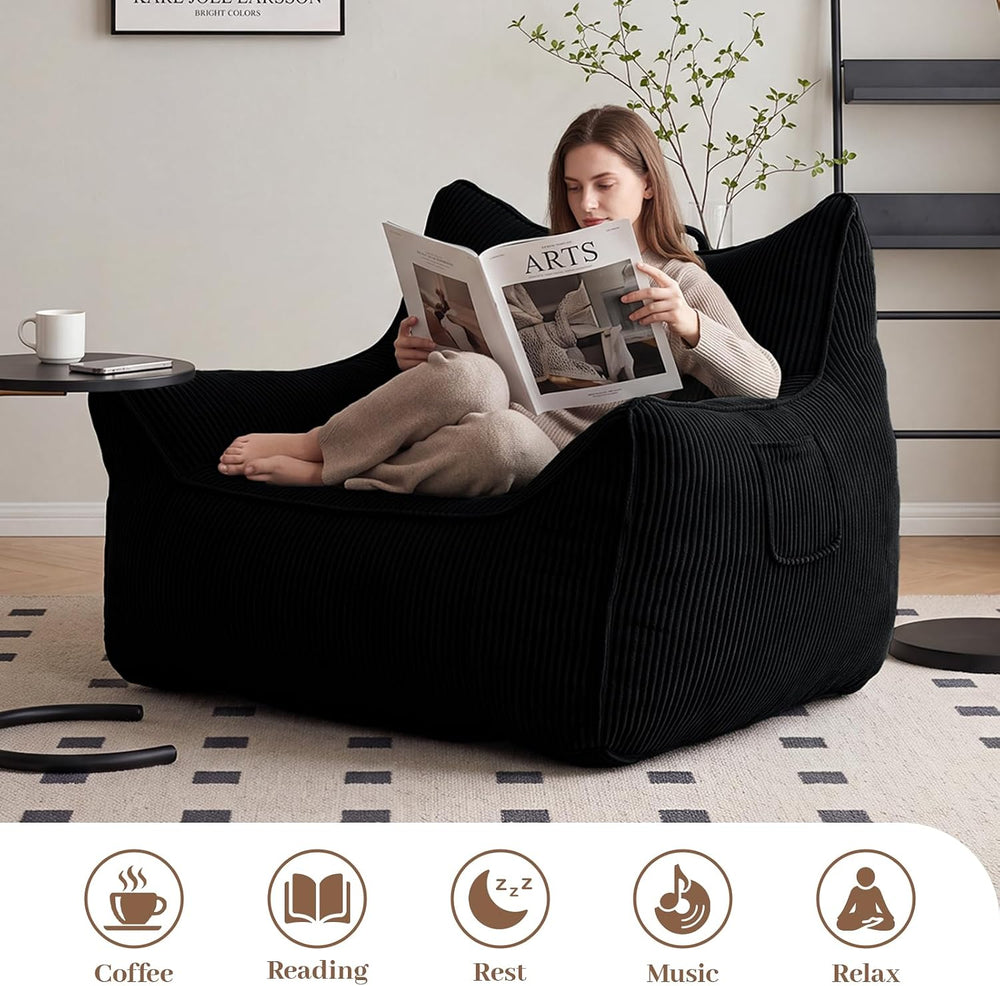 Vipbear Bean Bag Chair for Adults, Chair with Memory Foam | 35.5" Cordur...