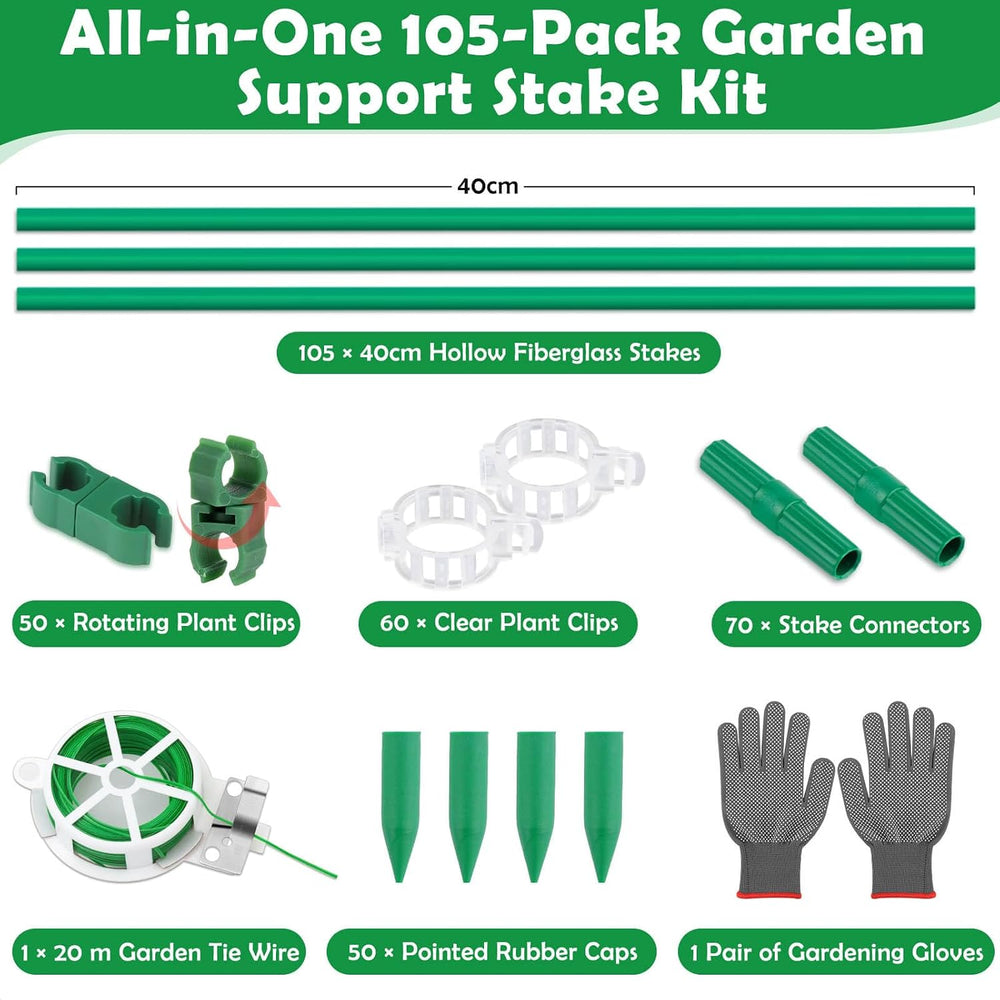 337 PCS Garden Stakes, Fiberglass Tomato Stakes, Garden Sticks