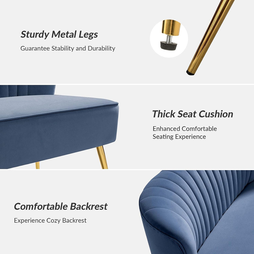 TINA'S HOME Mid-Century Velvet Loveseat Sofa, Upholstered Loveseat Couch ...