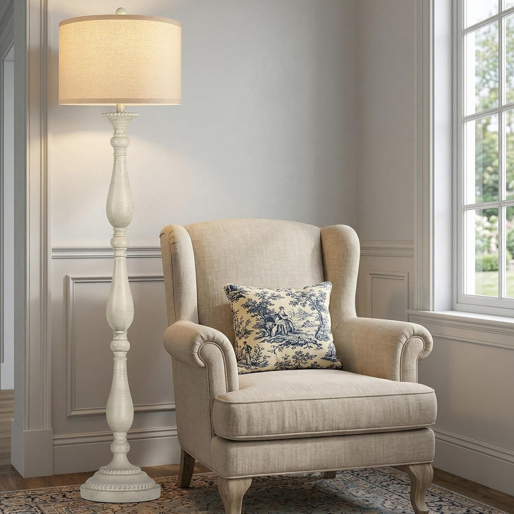 PARTPHONER Vintage Floor Lamp for Living Room, Rustic Farmhouse Standing Lamp...