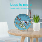 Boloyo 60-Degree Angle Acrylic Plate Display Stand , 3 Inch 5PC Clear Acrylic Display Holder Easel Base for Home Office Kitchen School Art Display
