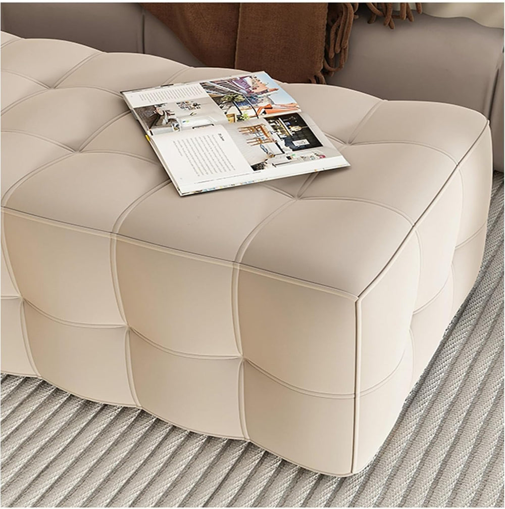 Modern Tufted Ottoman Bench, Upholstered Bedroom Benches Footrest Stool Accen...