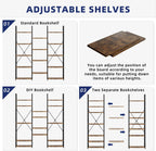 NUMENN Triple Column 5 Tier Bookshelf, Bookcase with 14 Open Display Shelves, Adjustable Rustic Industrial Style Book Shelves, Modern Bookshelves for Bedroom, Living Room and Home Office, Vintage